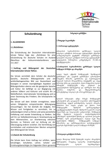 Schulordnung - Deutsche Internationale Schule Tbilissi