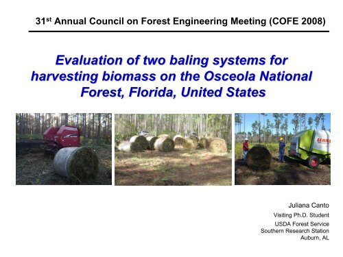 Evaluation of two baling systems for harvesting biomass on the ...