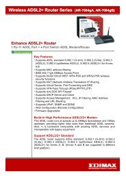 Wireless ADSL2+ Router Series (AR-7084gA, AR-7084gB) - Edimax