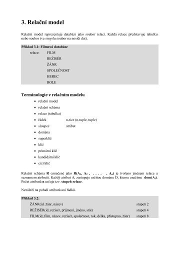 3. Relační model - eAMOS