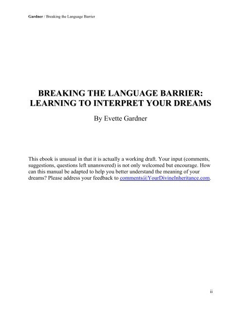 Breaking the Language Barrier: Learning to Interpret Your Dreams