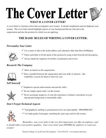 rules for cover letters