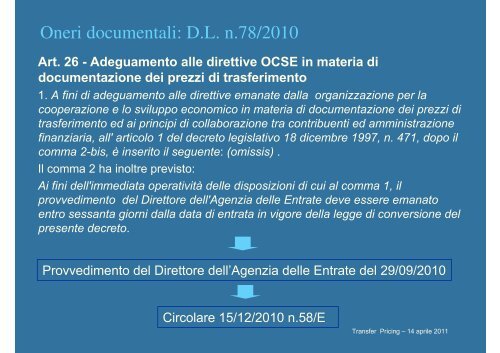 Transfer pricing e attivitÃ  di verifica - Liguria - Agenzia delle Entrate