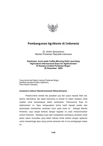 Pembangunan Agribisnis di Indonesia - Pusat Sosial Ekonomi dan ...