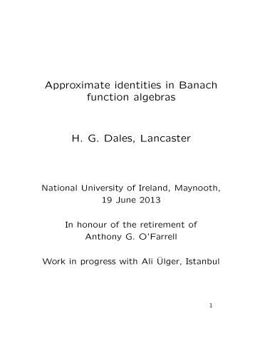 Approximate identities in Banach function algebras - National ...