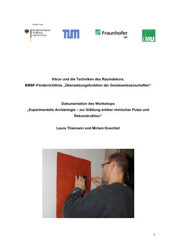 Der Workshop - Lehrstuhl für Restaurierung, Kunsttechnologie und