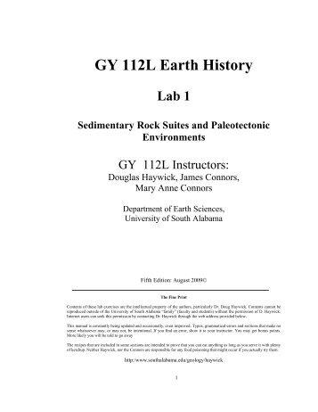 GY 112L Earth History - University of South Alabama