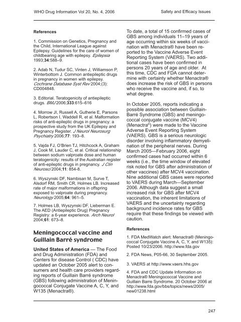 WHO Drug Information Vol. 20, No. 4, 2006 - World Health ...