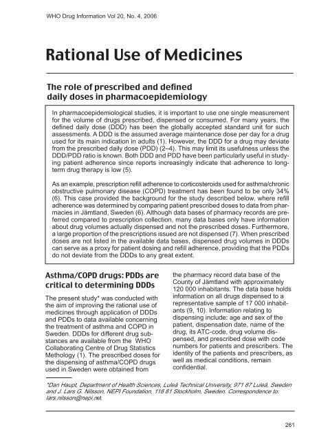 WHO Drug Information Vol. 20, No. 4, 2006 - World Health ...