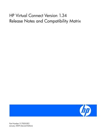 HP Virtual Connect Version 1.34 Release Notes and - Hewlett Packard