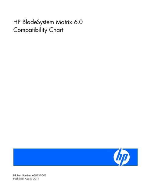 Hp Bladesystem Compatibility Chart