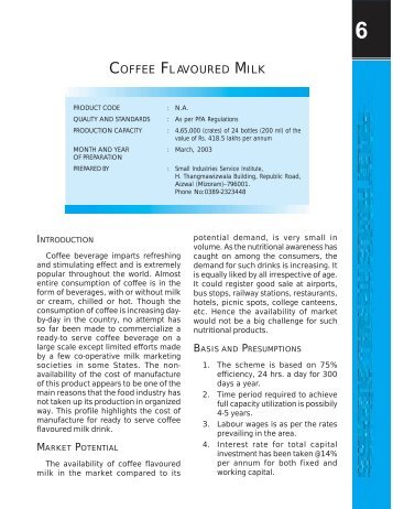 COFFEE FLAVOURED MILK - Dc Msme