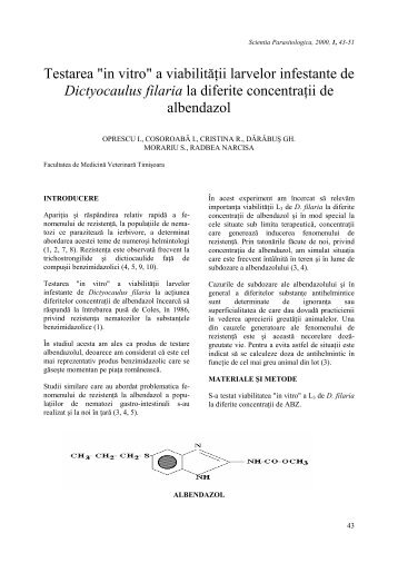 Testarea "in vitro" - Scientia Parasitologica