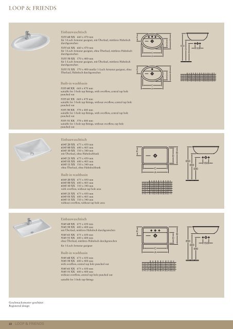 Built-in washbasins - Villeroy & Boch