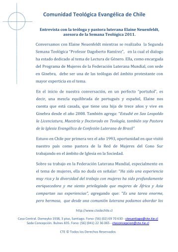 Comunidad TeolÃ³gica EvangÃ©lica de Chile