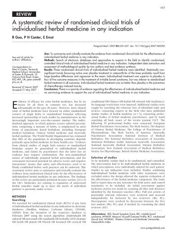 A systematic review of randomised clinical trials - Postgraduate ...