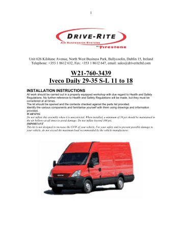 W21-760-3439 Iveco Daily 29-35 S-L 11 to 18