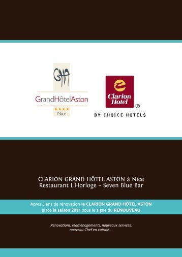 CLARION GRAND HÃTEL ASTON Ã  Nice Restaurant L'Horloge ...