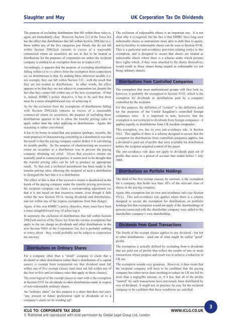 Corporate Tax 2010 - BMR Advisors