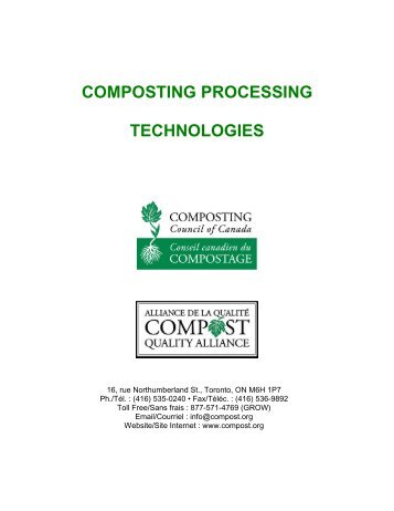 composting processing technologies - Compost Council of Canada