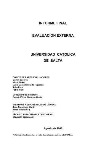 Descargar Informe Final de Evaluación Externa - Universidad ...
