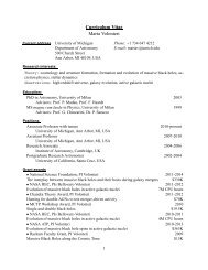 Curriculum Vitae Marta Volonteri - Astronomy - University of Michigan