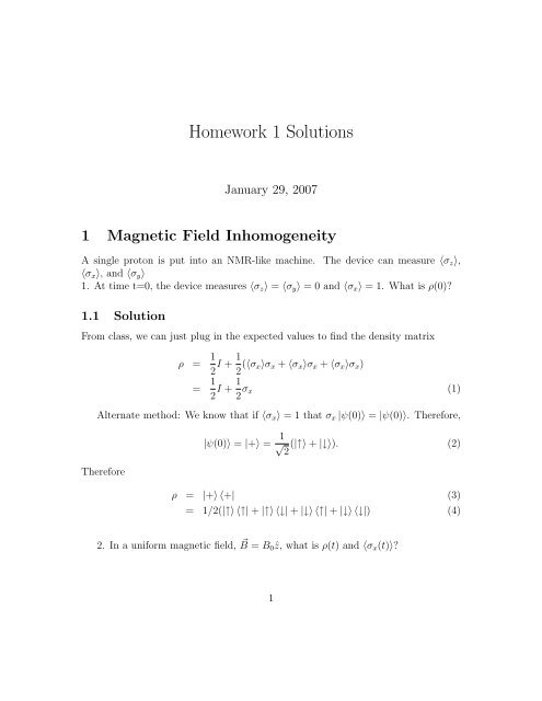 Homework 1 Solutions