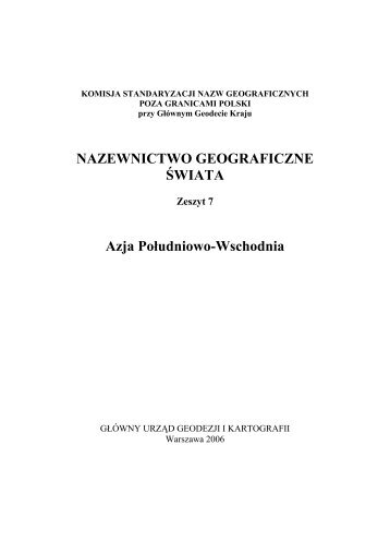 Zeszyt 7 - KSNG Nazwy geograficzne - GÅÃ³wny UrzÄd Geodezji i ...