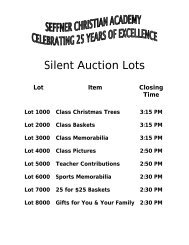 Silent Auction Lots - Seffner Christian Academy