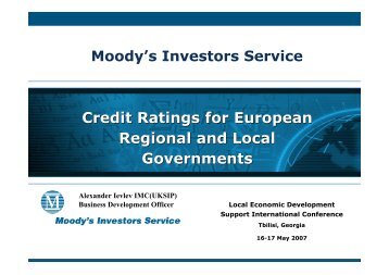 Credit Ratings for European Regional and Local Governments Credit ...