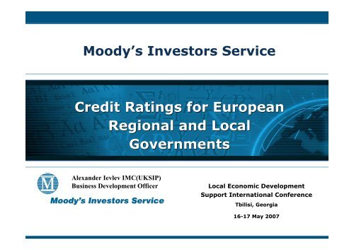 Credit Ratings for European Regional and Local Governments Credit ...