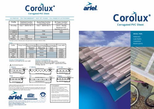 Corolux Corrugated PVC Sheet - Ariel Plastics