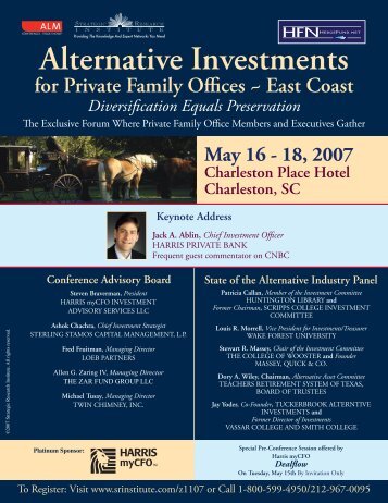 Alternative Investments for Private Family Offices - ALM Events