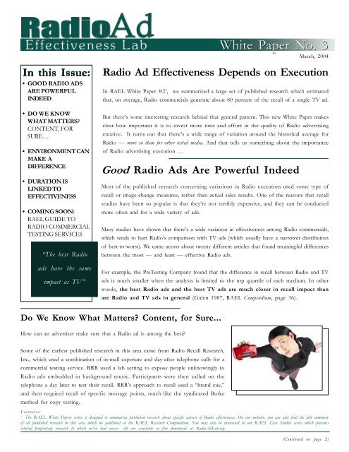 white paper no. 2 - Commercial Radio Australia
