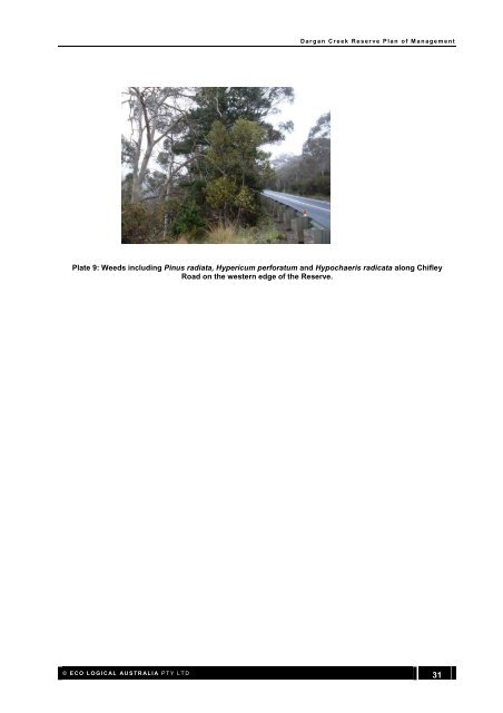 Draft Plan of Management for the Dargan Creek Reserve - Land