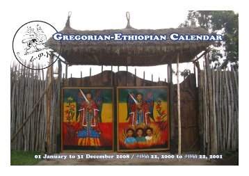 GREGORIAN-ETHIOPIAN CALENDAR - RastafarI Works Association