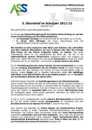 5. Elternbrief im Schuljahr 2011/12 - Albert-Schweitzer-Schule