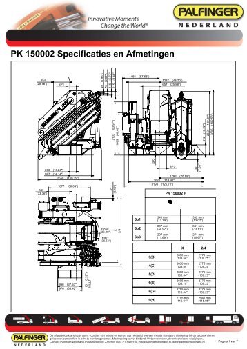 PK 150002 Specificaties en Afmetingen - Palfinger