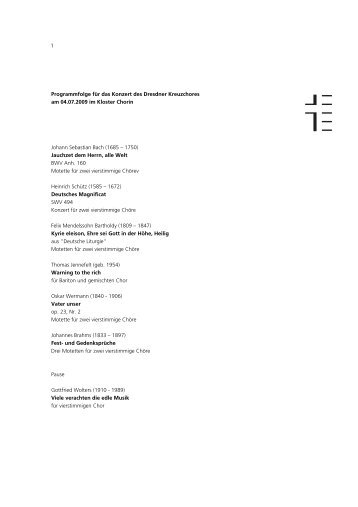 Programmfolge als pdf - Dresdner Kreuzchor