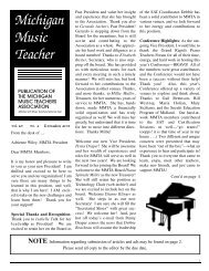 MMT December 2008 - Michigan Music Teachers Association
