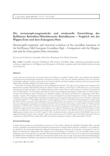 Die metamorph-magmatische und strukturelle Entwicklung des ...