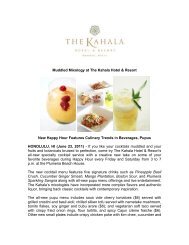 Muddled Mixology at The Kahala Hotel & Resort New Happy Hour ...