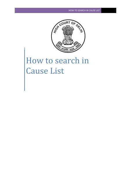 PDF Cause List Help - Delhi High Court