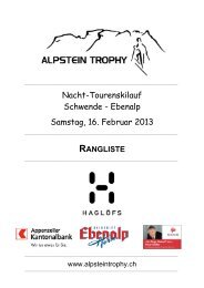 Rangliste - Alpstein Trophy
