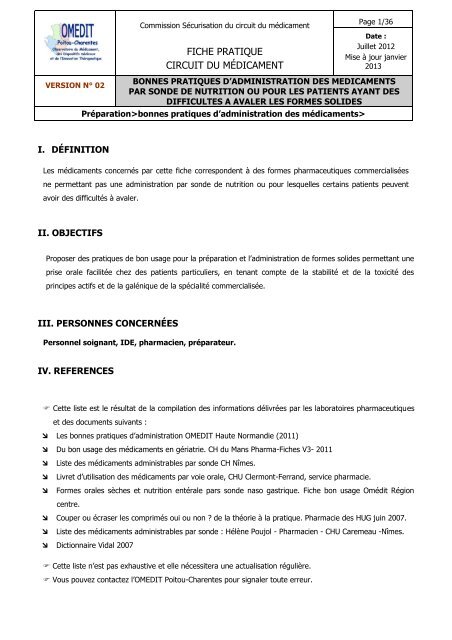 Fiche de bonnes pratiques d'administration des mÃ©dicaments par ...