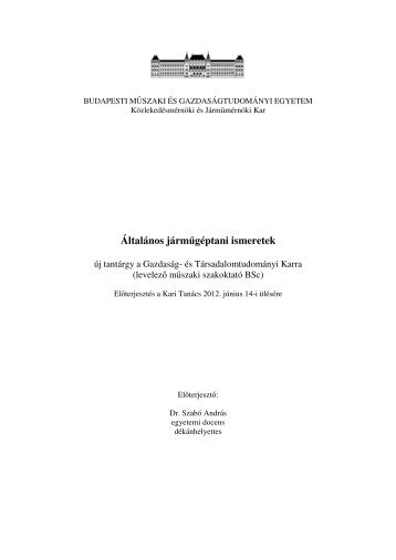 KOVJA-Szakokt _2_.pdf - KÃ¶zlekedÃ©smÃ©rnÃ¶ki Ã©s JÃ¡rmÅ±mÃ©rnÃ¶ki Kar