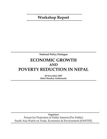 Economic Growth and Poverty Reduction in Nepal - CUTS Centre ...