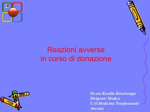 Reazioni avverse in corso di donazione