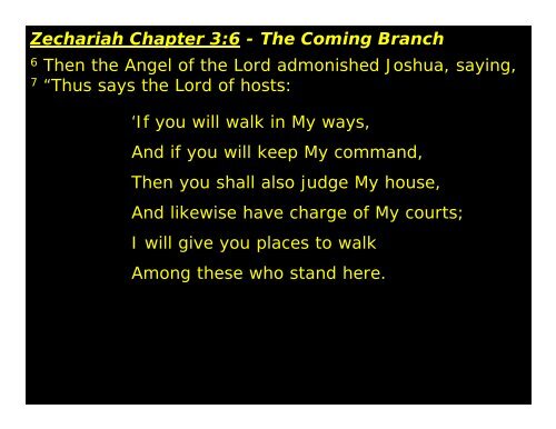 Zechariah part 2 The Branch - Congregation Yeshuat Yisrael