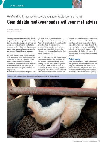 Gemiddelde melkveehouder wil voer met advies - Melkveebedrijf